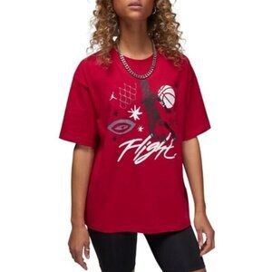 New Nike Jordan Women's Boxy T-Shirt Color GYM RED  Size SMALL DX0394-100